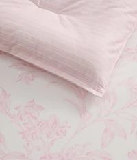 Laura Ashley Natalie Floral Cotton Reversible Comforter & Sham Bonus Set