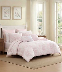 Laura Ashley Natalie Floral Cotton Reversible Comforter & Sham Bonus Set