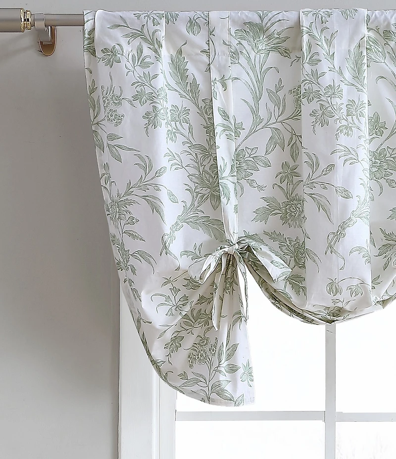 Laura Ashley Natalie Floral Toile Tie Up Window Valance