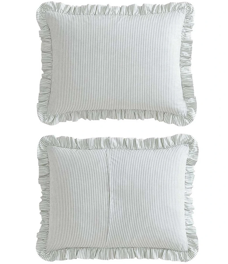 Laura Ashley Oxford Stripe Reversible Comforter Mini Set