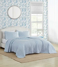 Laura Ashley Oxford Stripe Reversible Quilt Mini Set