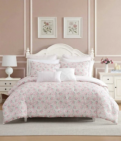 Laura Ashley Pamelas Posies Cotton Reversible Comforter & Sham Bonus Set