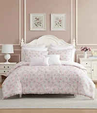 Laura Ashley Pamelas Posies Cotton Reversible Comforter & Sham Bonus Set