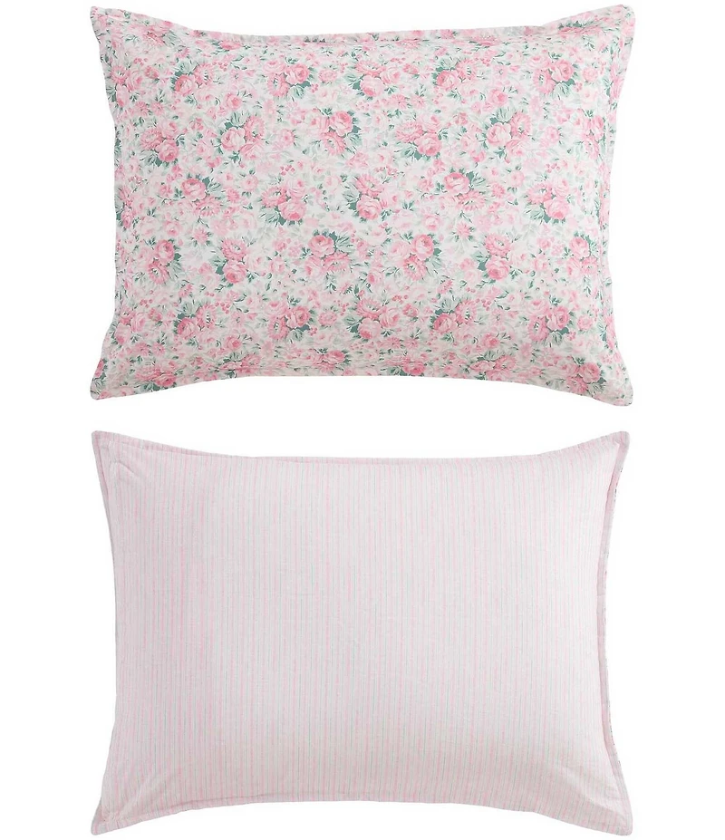 Laura Ashley Pamelas Posies Cotton Reversible Comforter & Sham Bonus Set