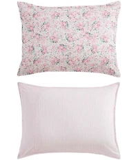 Laura Ashley Pamelas Posies Cotton Reversible Comforter & Sham Bonus Set