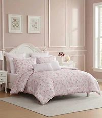 Laura Ashley Pamelas Posies Cotton Reversible Comforter & Sham Bonus Set
