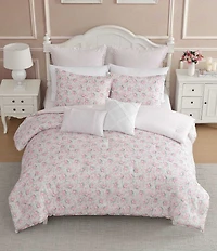 Laura Ashley Pamelas Posies Cotton Reversible Comforter & Sham Bonus Set
