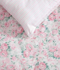 Laura Ashley Pamelas Posies Cotton Reversible Comforter & Sham Bonus Set