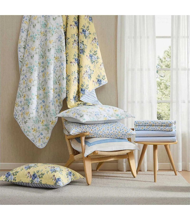 Laura Ashley Poppy Meadow Cotton Reversible Quilt Mini Set