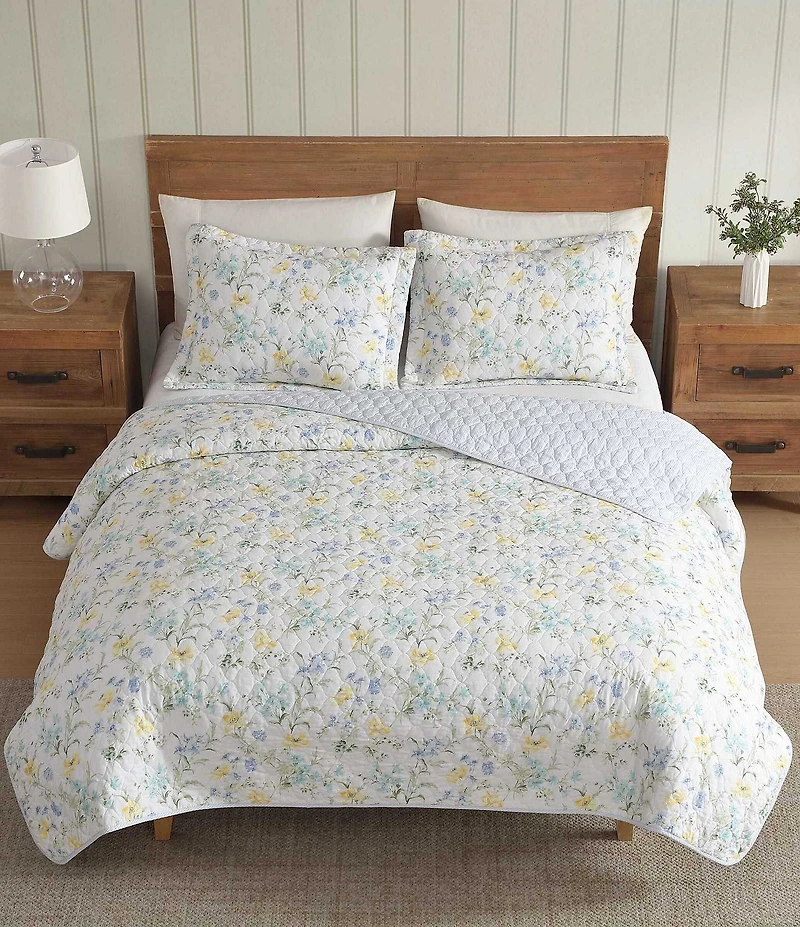 Laura Ashley Poppy Meadow Cotton Reversible Quilt Mini Set