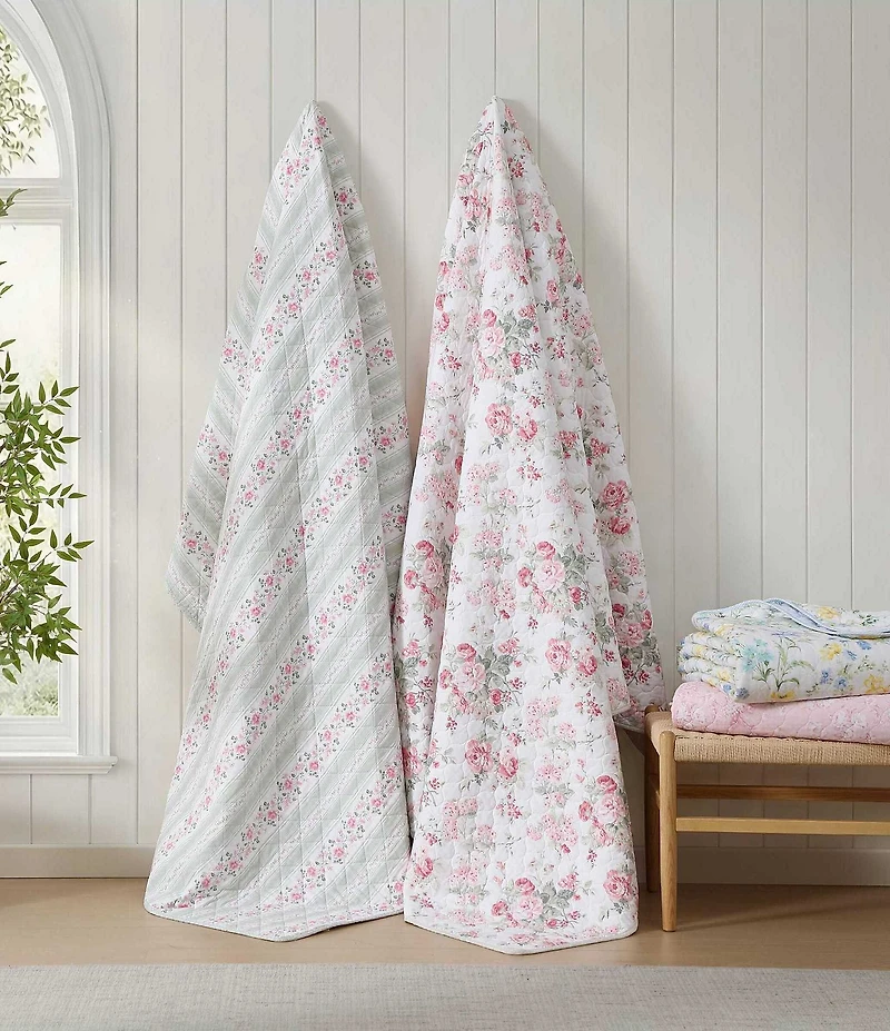 Laura Ashley Poppy Meadow Cotton Reversible Quilt Mini Set