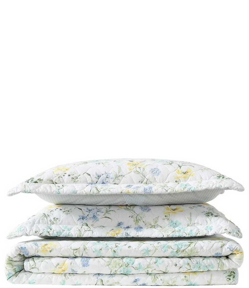 Laura Ashley Poppy Meadow Cotton Reversible Quilt Mini Set