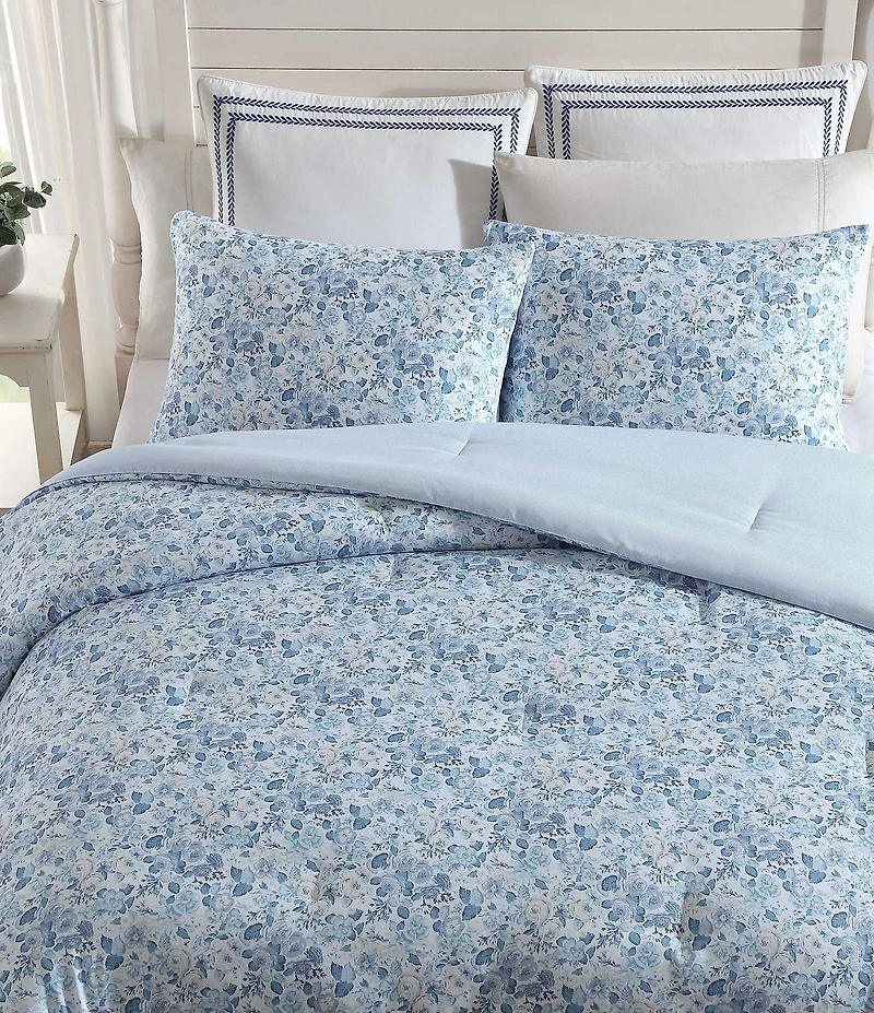 Laura Ashley Quartet Cotton Blend Cashmere Floral Reversible Comforter Mini Set