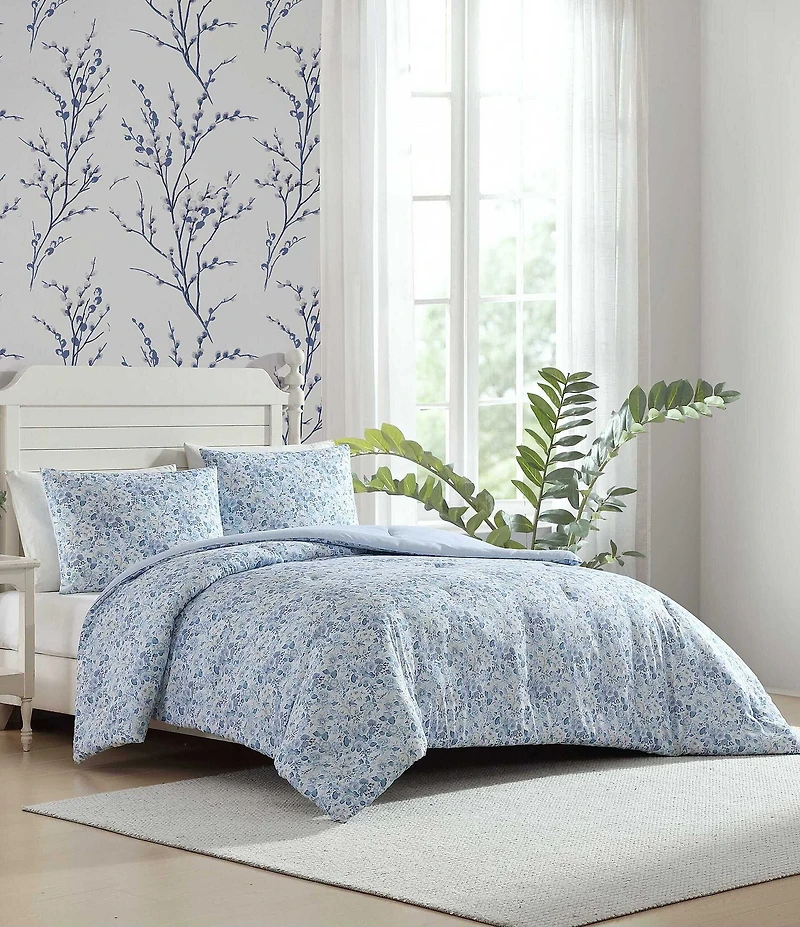 Laura Ashley Quartet Cotton Blend Cashmere Floral Reversible Comforter Mini Set