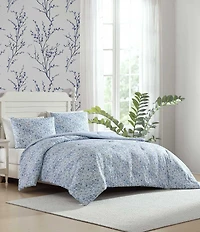 Laura Ashley Quartet Cotton Blend Cashmere Floral Reversible Comforter Mini Set