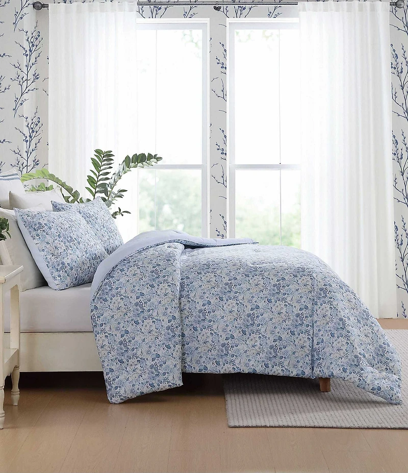 Laura Ashley Quartet Cotton Blend Cashmere Floral Reversible Comforter Mini Set