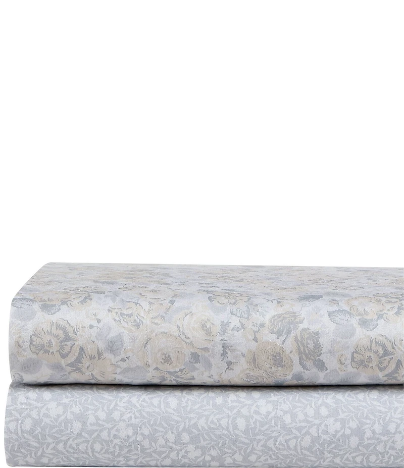 Laura Ashley Quartet Cotton Sateen Floral Pattern Sheet Set