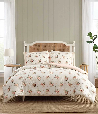 Laura Ashley Ribbon Bouquet Cotton Reversible Comforter Mini Set