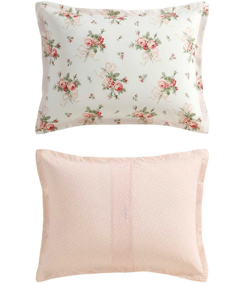 Laura Ashley Ribbon Bouquet Cotton Reversible Comforter Mini Set