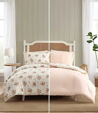 Laura Ashley Ribbon Bouquet Cotton Reversible Comforter Mini Set