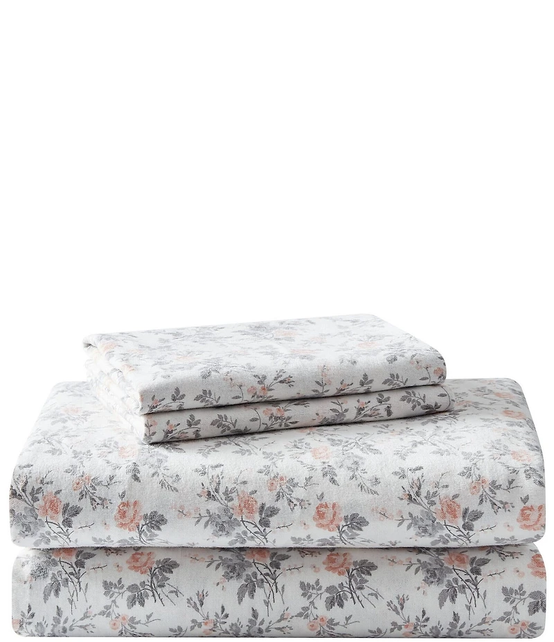 Laura Ashley Rosalie Floral Cotton Flannel Sheet Set