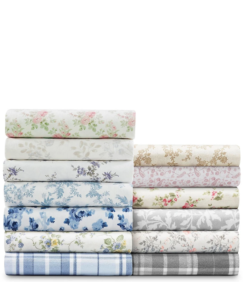 Laura Ashley Rosalie Floral Cotton Flannel Sheet Set