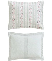 Laura Ashley Rosebud Stripe Cotton Reversible Quilt Mini Set