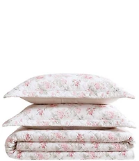 Laura Ashley Rosemoore Floral Print Cotton Reversible Quilt Mini Set