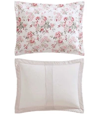 Laura Ashley Rosemoore Floral Print Cotton Reversible Quilt Mini Set