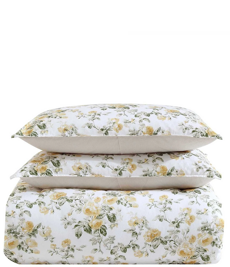 Laura Ashley Roses Cotton Reversible Comforter Bonus Set