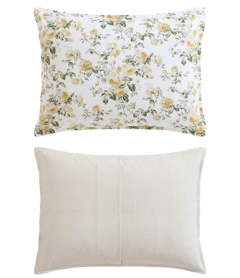 Laura Ashley Roses Cotton Reversible Comforter Bonus Set