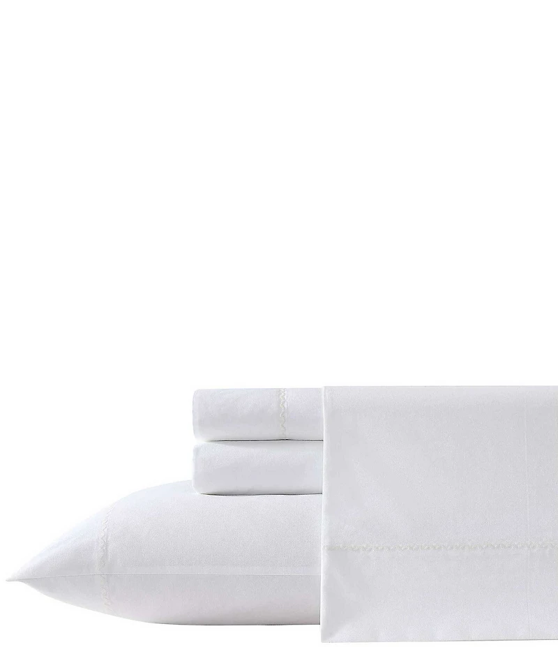 Laura Ashley Scallop Embroidered Cotton Sheet Set