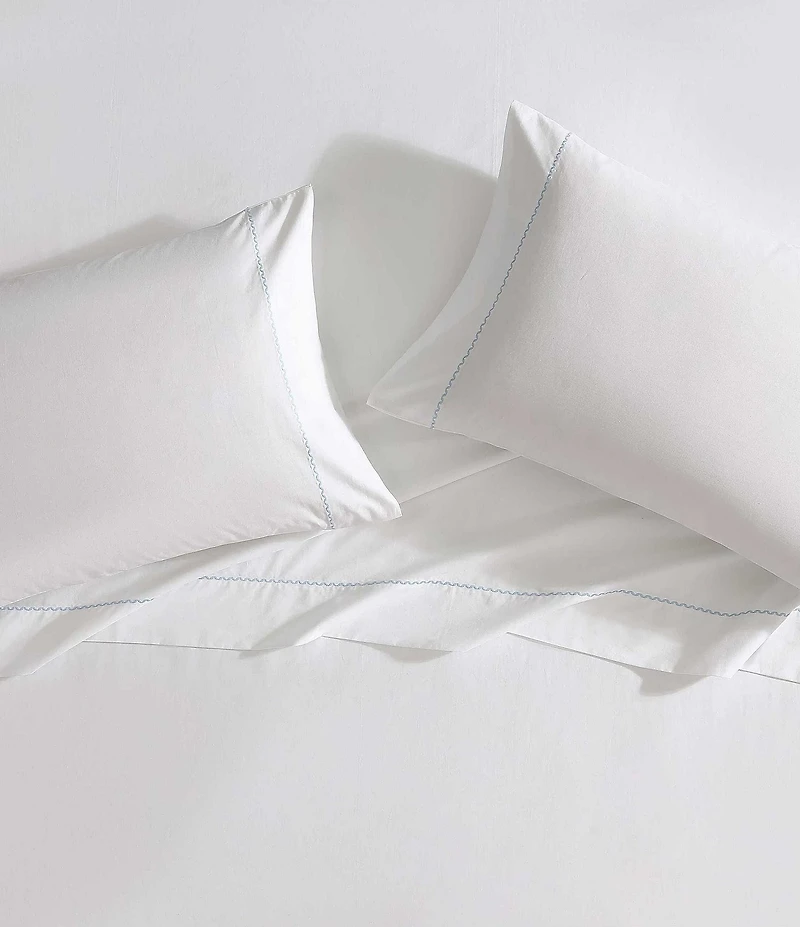Laura Ashley Scallop Embroidered Cotton Sheet Set