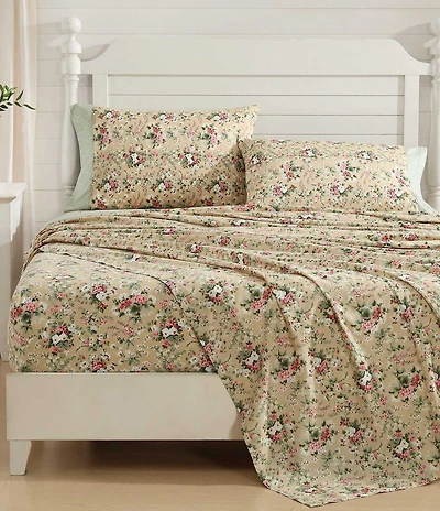 Laura Ashley Serene Dream Floral Print Cotton Percale Sheet Set