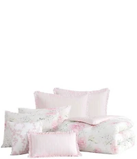 Laura Ashley Serenity Roses Cotton Reversible Comforter & Sham Bonus Set