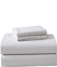 Laura Ashley Solid Cotton Flannel Sheet Set