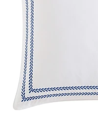 Laura Ashley Stitched Vine Embroidered Blue European Sham Pair