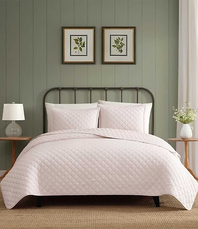 Laura Ashley Tessas Ticking Stripe Cotton Reversible Quilt Mini Set