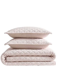 Laura Ashley Tessas Ticking Stripe Cotton Reversible Quilt Mini Set