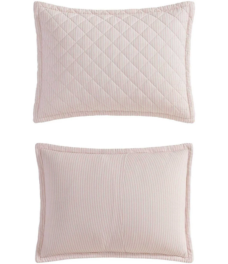 Laura Ashley Tessas Ticking Stripe Cotton Reversible Quilt Mini Set