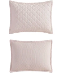 Laura Ashley Tessas Ticking Stripe Cotton Reversible Quilt Mini Set
