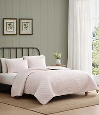 Laura Ashley Tessas Ticking Stripe Cotton Reversible Quilt Mini Set