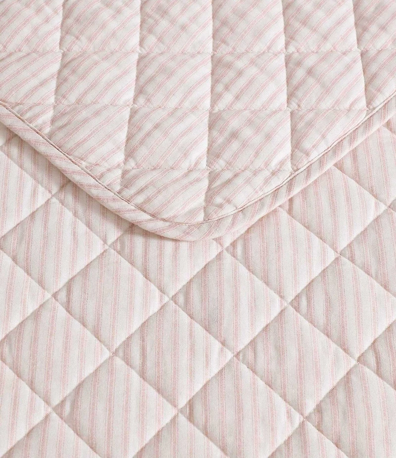 Laura Ashley Tessas Ticking Stripe Cotton Reversible Quilt Mini Set