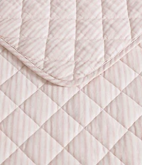 Laura Ashley Tessas Ticking Stripe Cotton Reversible Quilt Mini Set