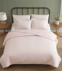Laura Ashley Tessas Ticking Stripe Cotton Reversible Quilt Mini Set