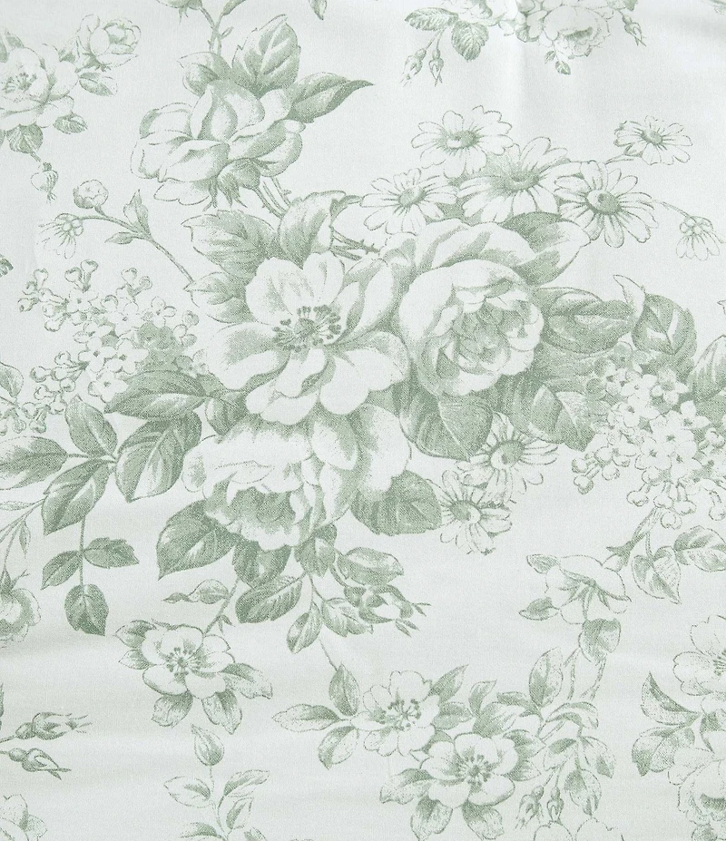 Laura Ashley Toile Delight Cotton Floral Reversible Bonus Comforter Set