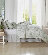 Laura Ashley Toile Delight Cotton Floral Reversible Bonus Comforter Set