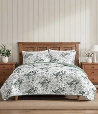 Laura Ashley Toile Floral Delight Cotton Reversible Quilt Mini Set