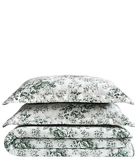Laura Ashley Toile Floral Delight Cotton Reversible Quilt Mini Set
