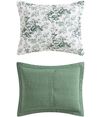 Laura Ashley Toile Floral Delight Cotton Reversible Quilt Mini Set